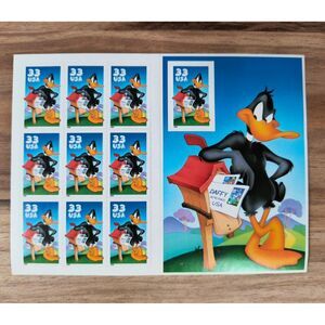 Vintage 1999 USPS Daffy Duck Looney Tunes 33¢ Stamp Sheet – Mint NH